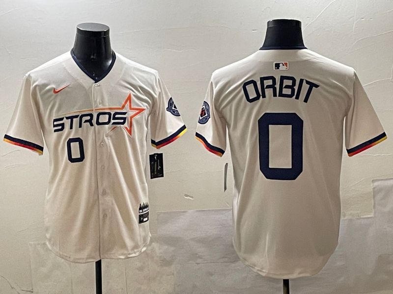 Men Houston Astros #0 Orbit Cream Three generations Joint Name 2025 Nike MLB Jersey style 1
